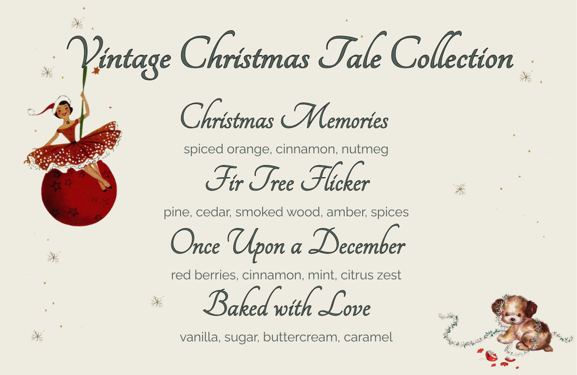 Set Vintage Christmas Tale - 4 lumânări din ceară de soia x 50g