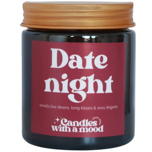 Lumânare parfumată din ceară de soia DATE NIGHT velvet rose - oud - musk - clove 250g
