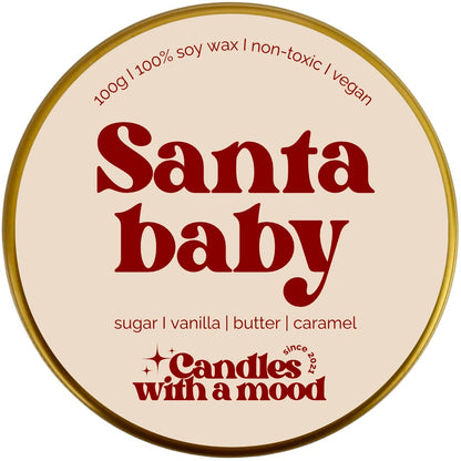 Lumânare parfumată din ceară de soia SANTA BABY sugar - vanilla - butter - caramel 100g