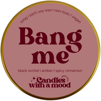 Lumânare parfumată din ceară de soia BANG ME black orchid - amber - spicy cinnamon 100g