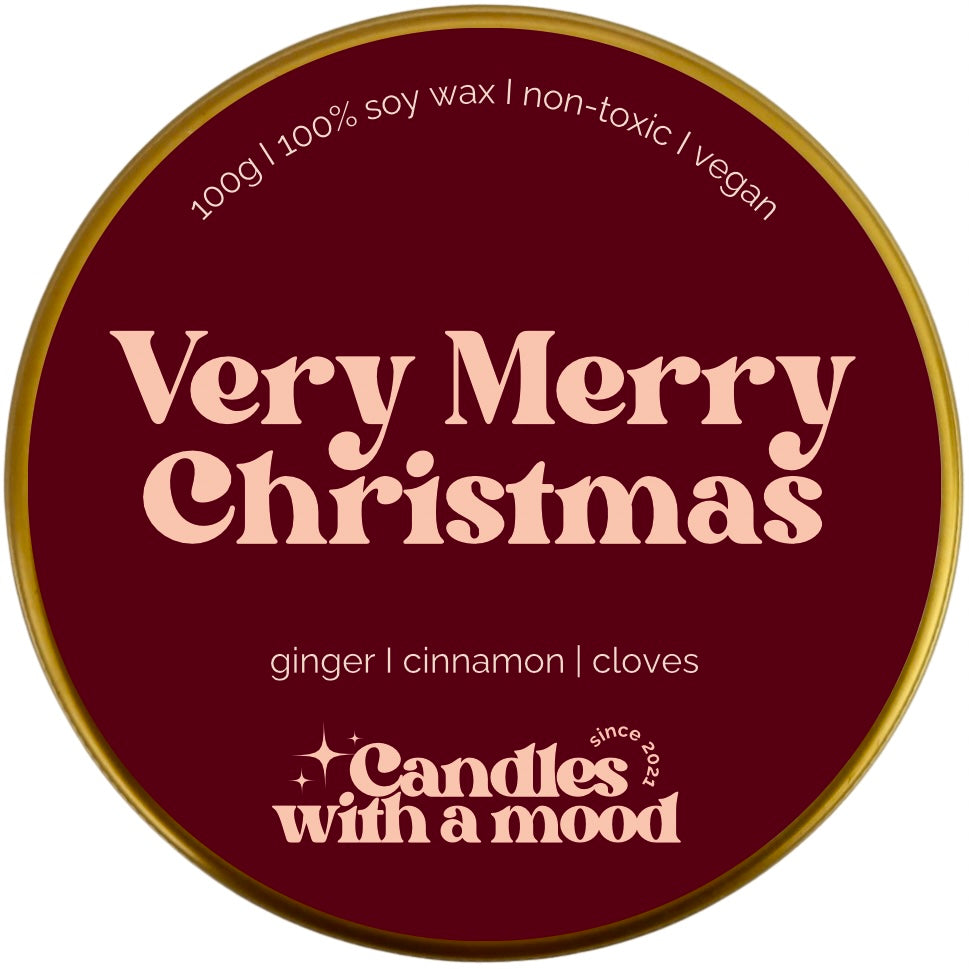 Lumânare parfumată din ceară de soia VERY MERRY CHRISTMAS ginger - cinnamon - cloves 100g