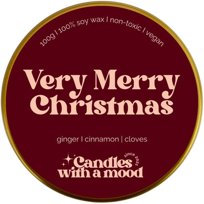 Lumânare parfumată din ceară de soia VERY MERRY CHRISTMAS ginger - cinnamon - cloves 100g