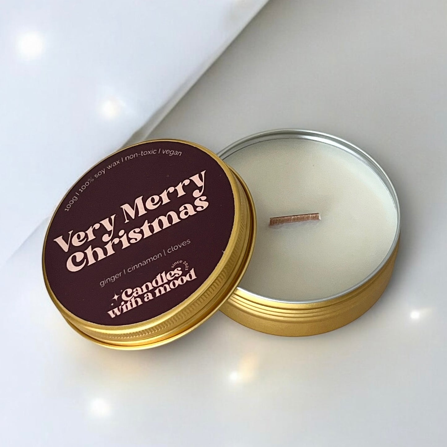 Lumânare parfumată din ceară de soia VERY MERRY CHRISTMAS ginger - cinnamon - cloves 100g