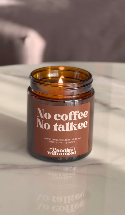Lumânare parfumată din ceară de soia NO COFFEE NO TALKEE coffee - sweet cream - caramel 250g